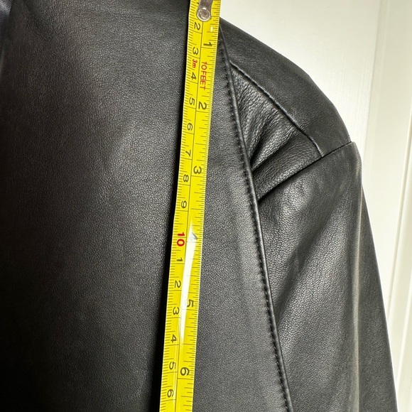 T Tahari Black Leather Jacket for Women - Picture 12 of 12